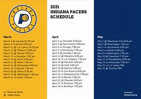 Image result for Indiana Pacers Schedule