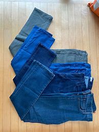 Image result for UNIQLO Ultra Stretch Denim Cropped Leggings Pants, Blue, XL