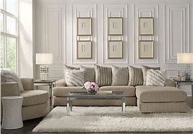 Image result for 2 Pieces Modern Living Room Set In Beige With Right Chaise Sofa & Ottoman