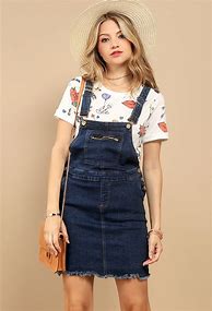 Image result for Denim Overall Dress with Sneakers