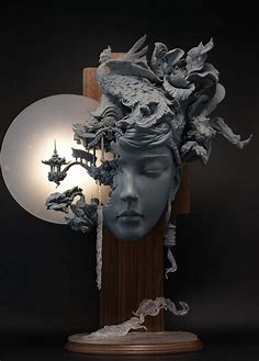 Dreamlike Landscapes Grow from Sculptural Portraits by Yuanxing Liang ...