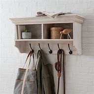 Image result for wall mount coat rack with shelves