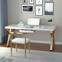 Image result for Wood and White Desk with Drawers