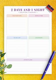 Image result for Holiday Itinerary Template
