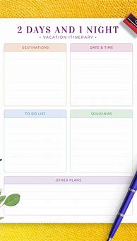 Image result for Weekend Itinerary Template