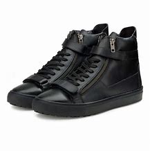 Image result for Black and White Leather Sneakers