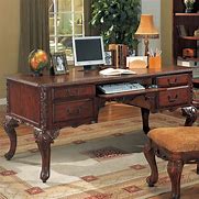 Image result for Traditional Writing Desk with Drawers and Closed Top