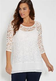 Image result for Lace Tunic Tops Plus Size