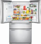 Image result for French Door Refrigerator with 2 Drawers and Polished Stainless Steel