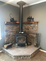 Image result for Wood Stove Mantel Ideas