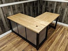 Image result for Industrial Rustic L-shaped Desk Made with Hardwood