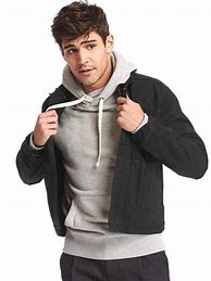 Image result for Jean Jacket with Hoodie Men