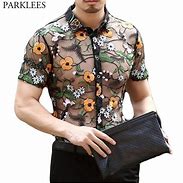 Image result for Floral Print Dress Shirt Men