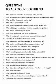 Image result for 100 Questions to Ask Your Boyfriend