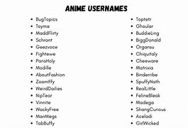 Image result for Anime Usernames Untaken
