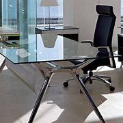 Image result for Glass and Metal Office Desk