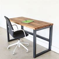 Image result for Small Wood and Metal Desk
