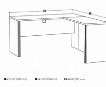 Image result for L-shaped Desk Measurements