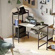Image result for Hidden Glass Desk with Shelves