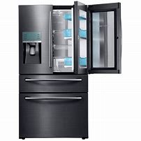 Image result for Black 4 Door Refrigerator