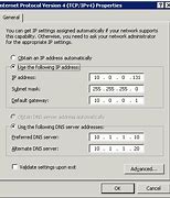 Image result for Windows 1.0 IPv4 Settings