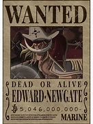 Image result for WhiteBeard Wanted Poster