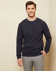 Image result for Men's Crewneck Sweatshirt with Chest Pocket
