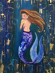 Image result for Mermaid Paintings On Canvas