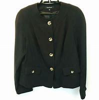 Image result for Black Label By Evan-Picone Contrast-Trim Jacket | Black | Womens 6 | Suit Jackets Suit Jackets