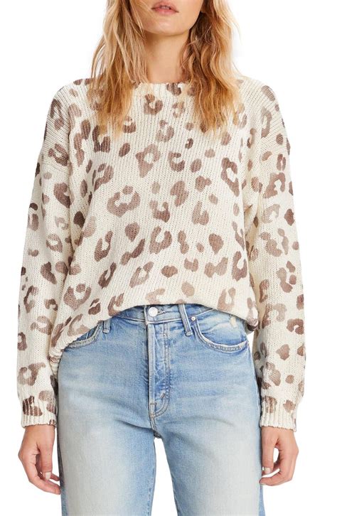 MOTHER Leopard Print Cotton Sweater   Nordstrom
