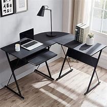 Image result for Office Desk with Glass Top and Keyboard Tray