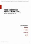 Image result for Bosch Dishwasher 500 Manual