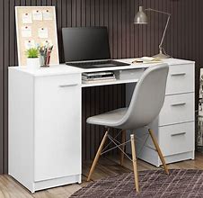 Image result for White Desk with Side Drawers