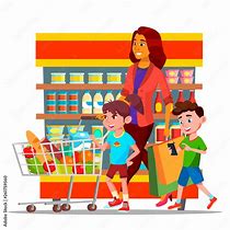 Image result for Food Shopping Cartoon