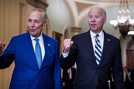Image result for Biden with Schumer and Pelosi
