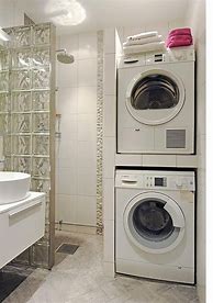 Image result for Small Bathroom with Washer and Dryer