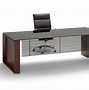 Image result for White Leather Glass Executive Desk