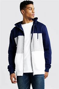 Image result for Grey and White Colour Block Hoodie