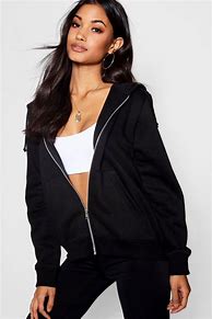Image result for women's black zip hoodie