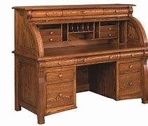 Image result for Oak Roll Top Secretary Desk