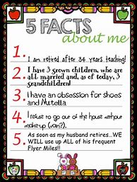 Image result for 5 Facts About Me
