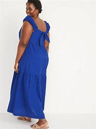 Image result for Old Navy Women's Fit & Flare Tiered Seersucker All-Day Maxi Dress - White - Tall Size M