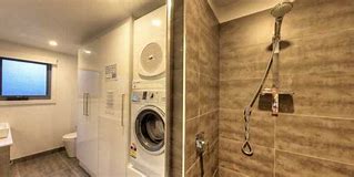 Image result for Washing Machine in Small Bathroom