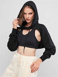 Image result for cut out shoulder hoodie