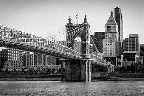 Image result for Cincinnati Skyline Black and White