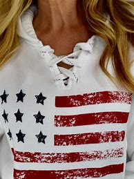 Image result for American Flag Lace Up Pocket Hoodie White/S