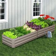 Image result for Ainfox Raised Metal Garden Bed,Corrugated Steel Planter - 8' X 2'