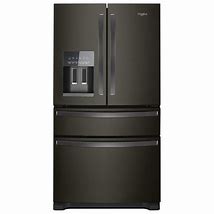 Image result for Whirlpool Black Refrigerator with Gold Handled