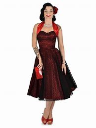 Image result for Red 50s Dress