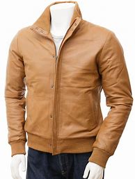 Image result for Men's Tan Leather Jacket